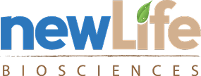 NewLife Biosciences logo with leaf design.